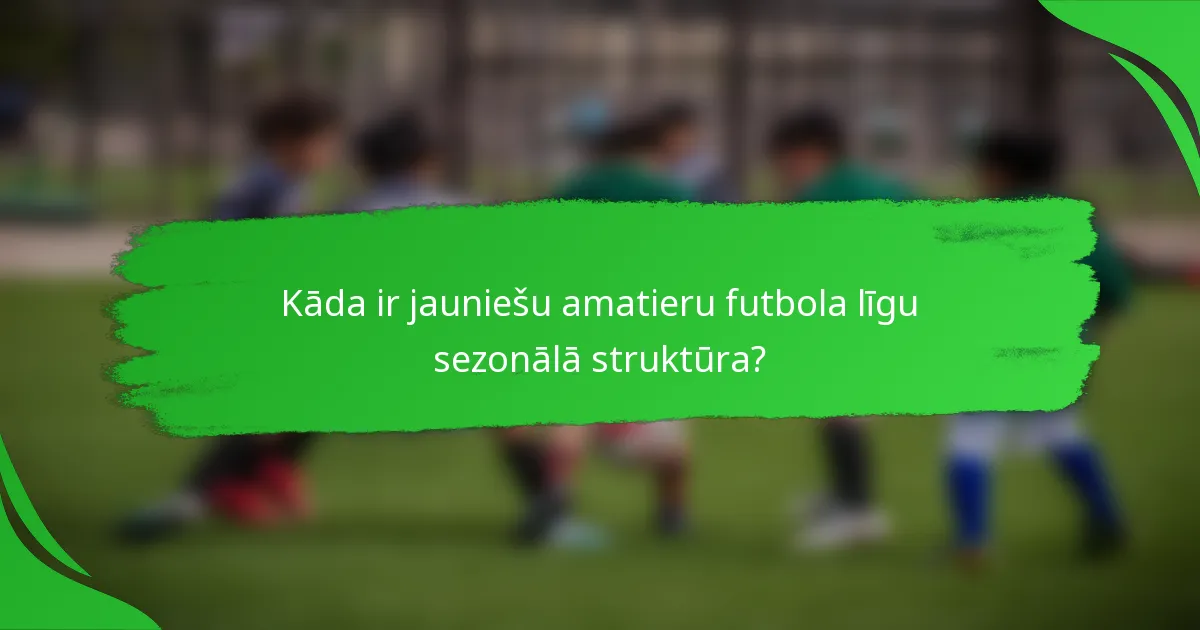 Kāda ir jauniešu amatieru futbola līgu sezonālā struktūra?