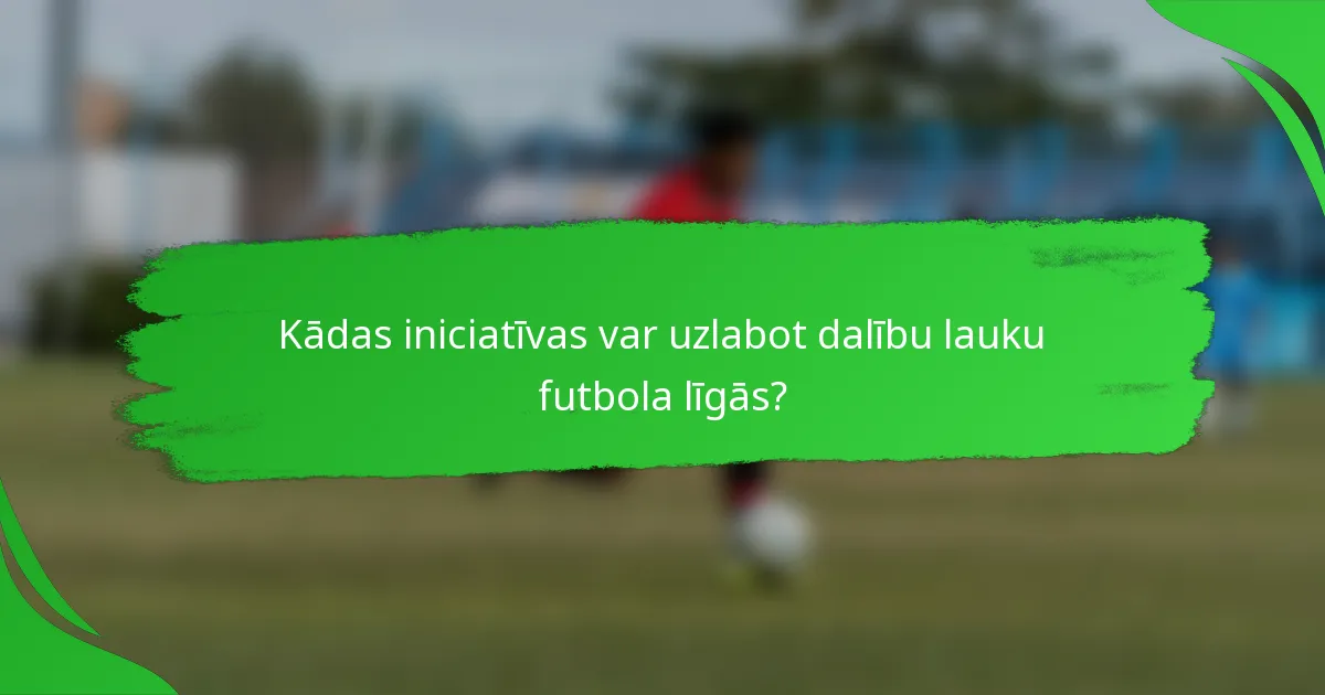 Kādas iniciatīvas var uzlabot dalību lauku futbola līgās?