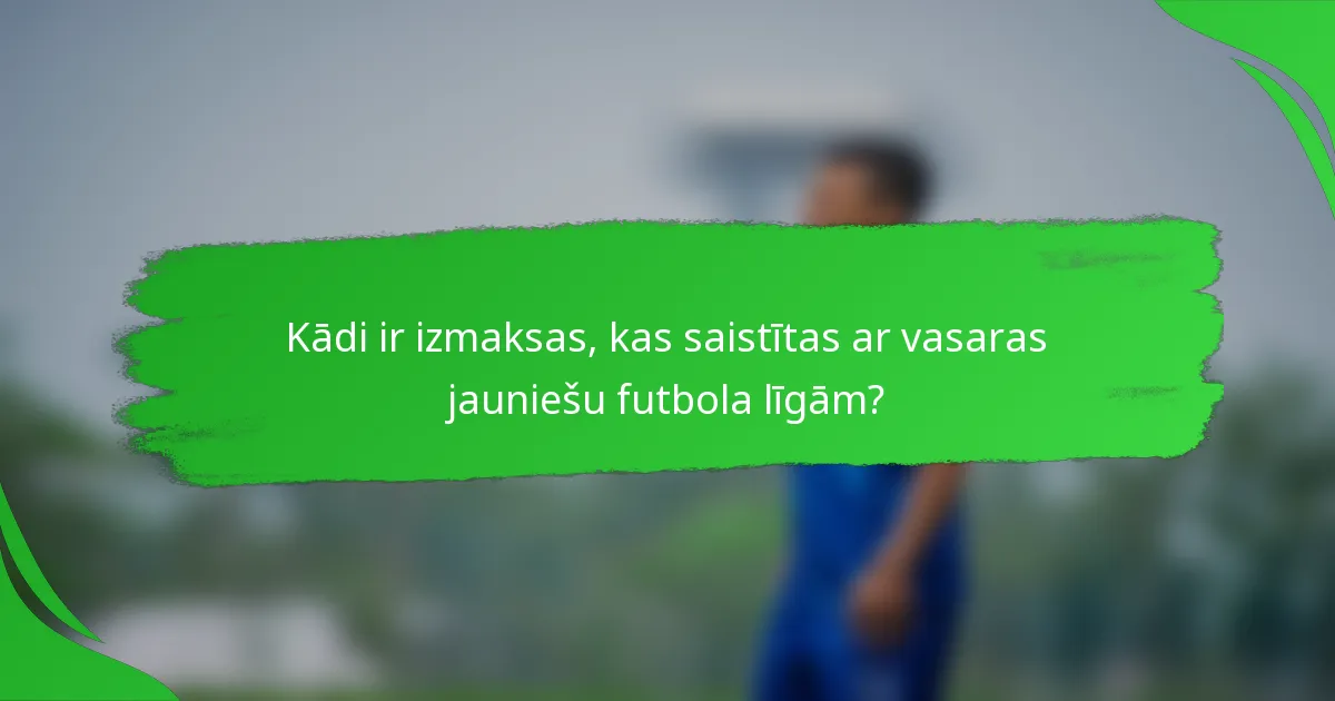 Kādi ir izmaksas, kas saistītas ar vasaras jauniešu futbola līgām?