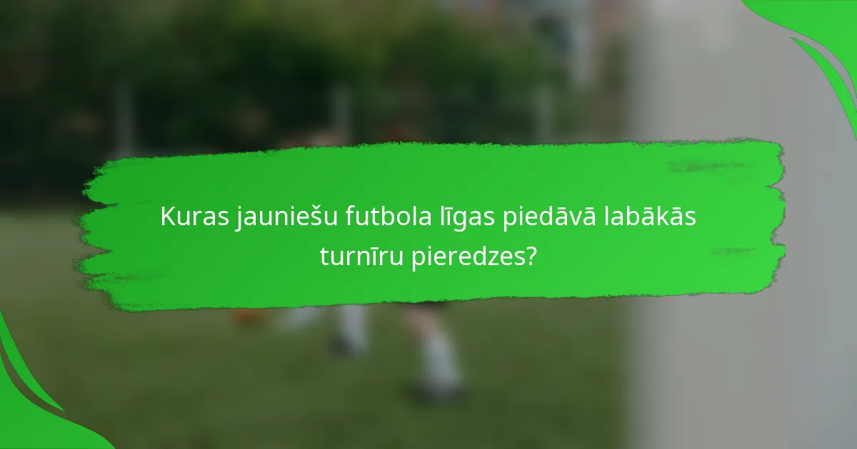 Kuras jauniešu futbola līgas piedāvā labākās turnīru pieredzes?